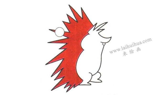 小刺猬卡通画法步骤02