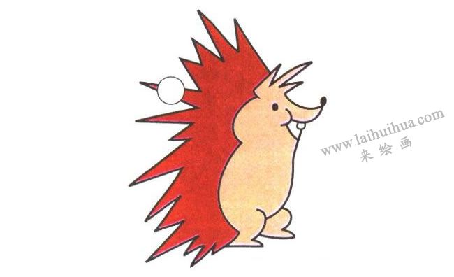 小刺猬卡通画法步骤03