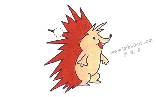 小刺猬卡通画法步骤04