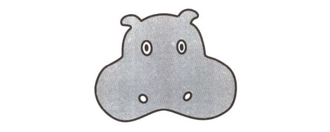 河马卡通画法步骤01