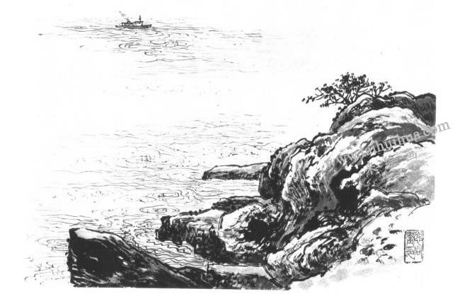 江河的画法