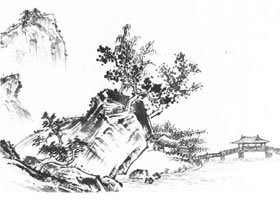 中国水山画《溪山清远图》临摹方法