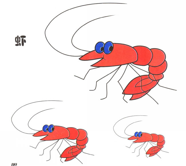 虾的儿童卡通画