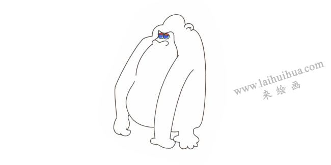 大猩猩儿童卡通画法步骤02