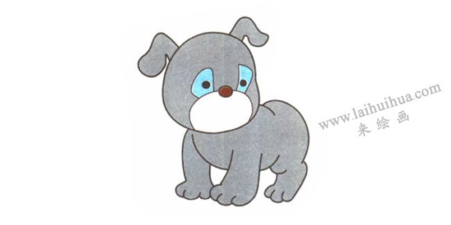 小狗儿童卡通画法步骤02