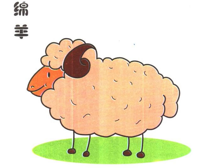 绵羊儿童卡通画