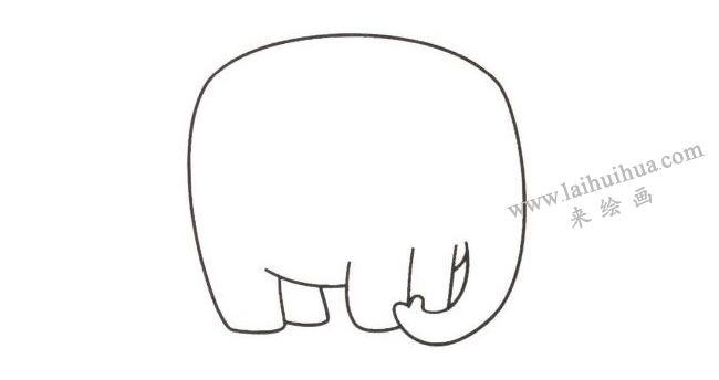 大象儿童卡通画法步骤01