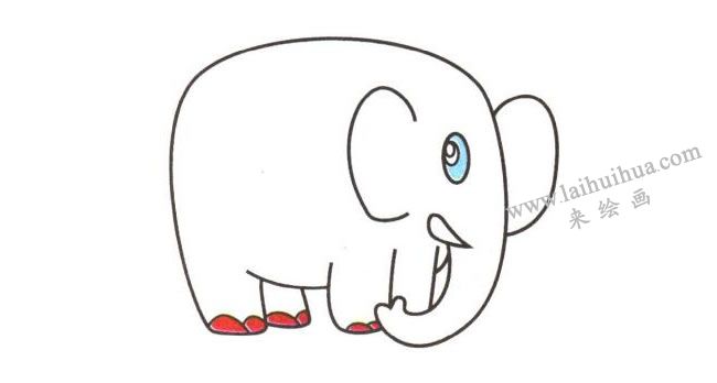 大象儿童卡通画法步骤03