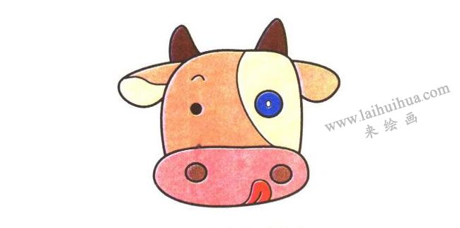 牛的儿童卡通画法步骤02