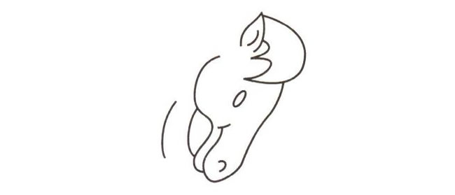 马的儿童卡通画法步骤01