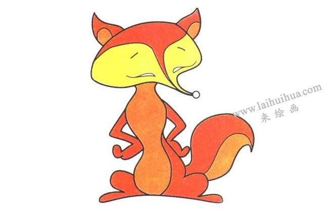 狐狸儿童卡通画法步骤04