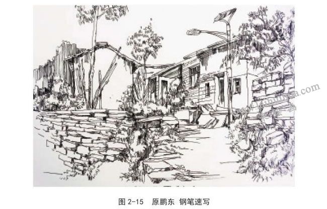 风景速写对角线构图