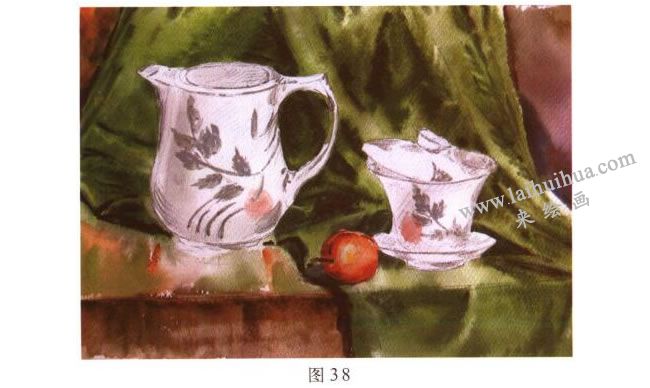 茶具水彩画写生步骤03