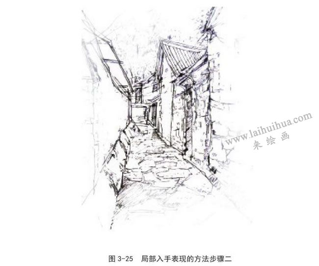 黑白风景速写从局部入手表现的方法步骤02