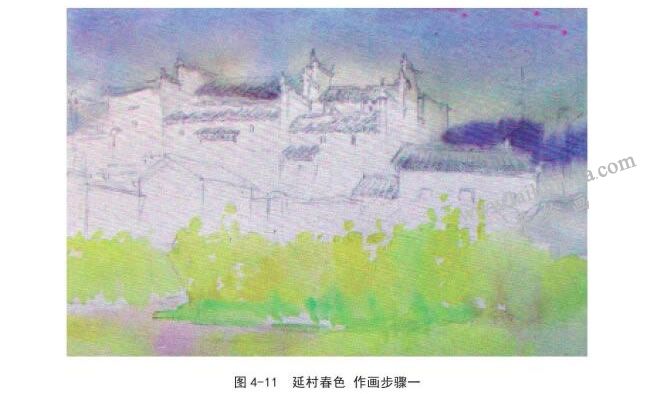 延村春色  作画步骤一