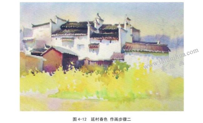 延村春色  作画步骤二