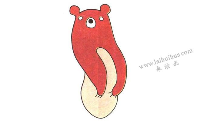 狗熊儿童卡通画法步骤02