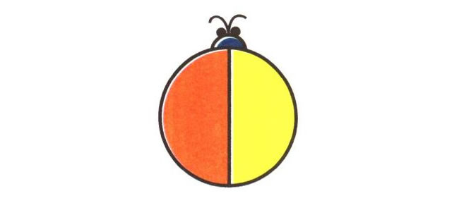 瓢虫儿童卡通画法步骤02