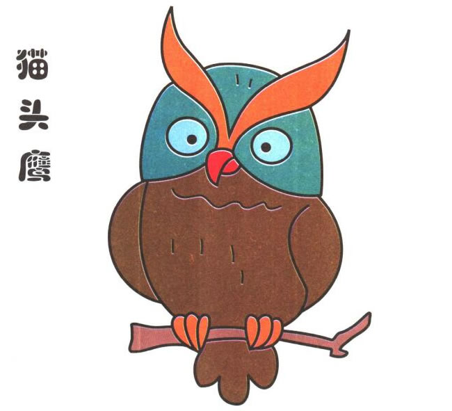 猫头鹰儿童卡通画
