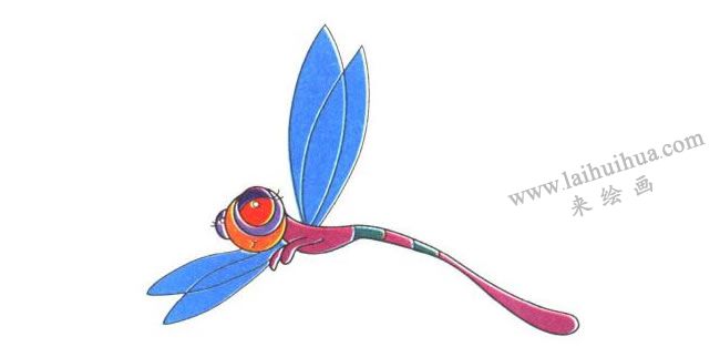 蜻蜓儿童卡通画法步骤04