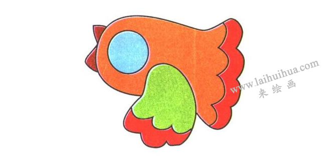 小鸟儿童卡通画法步骤04