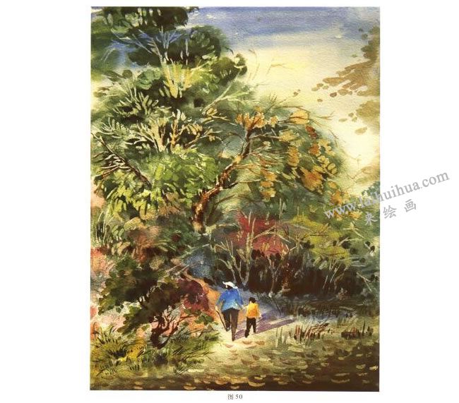 《归途》风景水彩画的写生步骤04