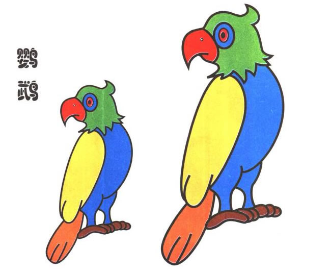 鹦鹉儿童卡通画