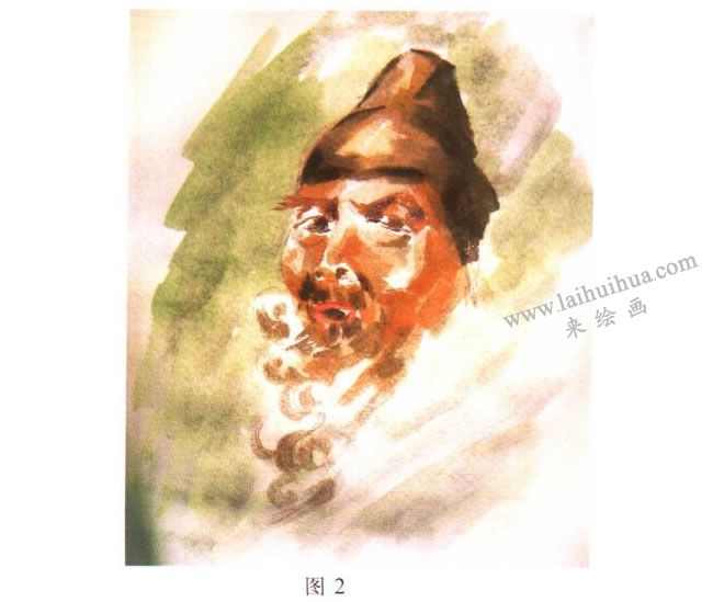 人物头像水彩画写生步骤02