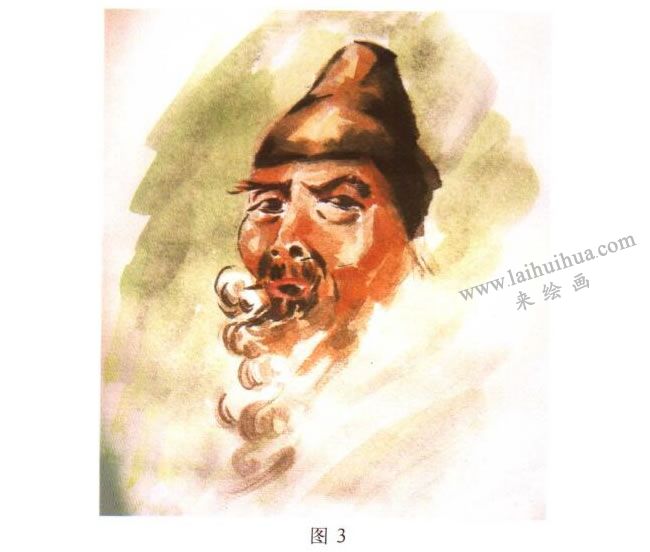 人物头像水彩画写生步骤03