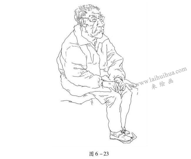 老人衣纹速写