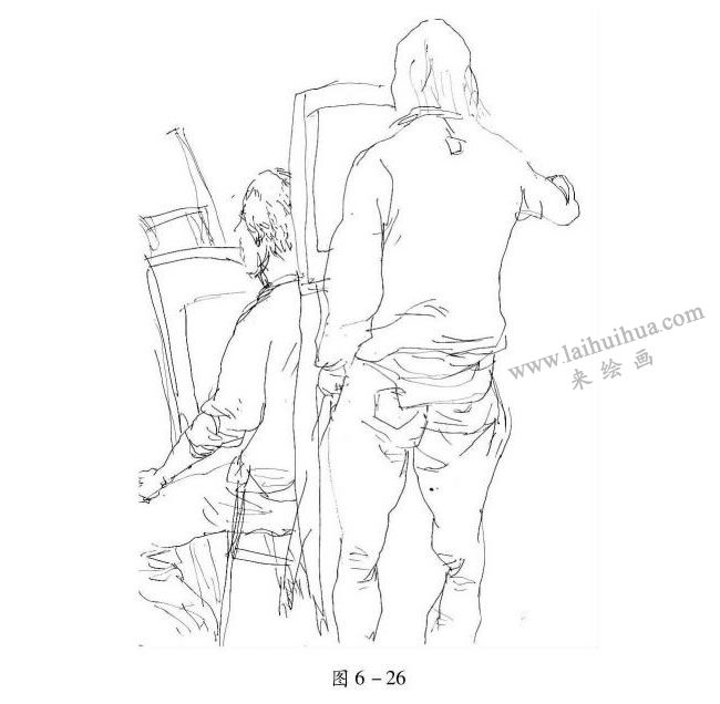 人物腰部衣服速写