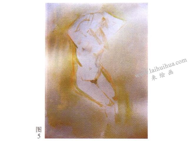 人体水彩画写生步骤01