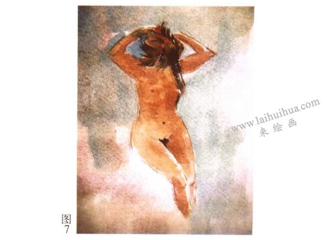 人体水彩画写生步骤03