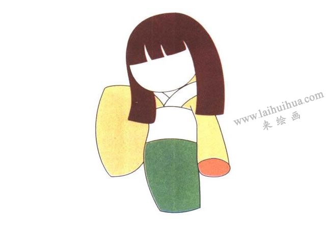 和服，日本娃娃儿童卡通画法步骤
