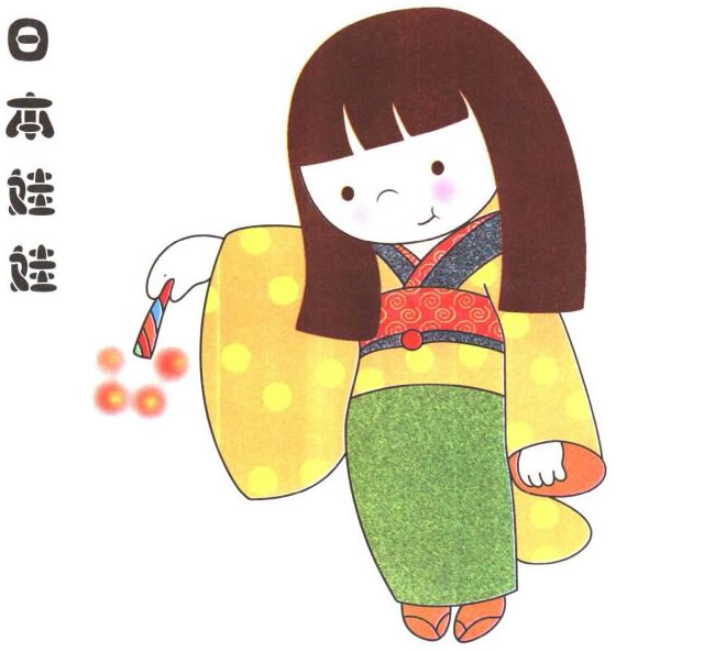 日本娃娃儿童卡通画