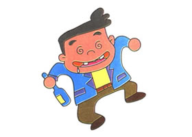 醉酒的人儿童卡通画
