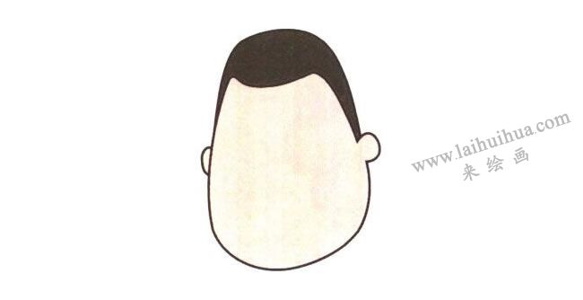 小胖的头，小胖儿童卡通画法步骤01