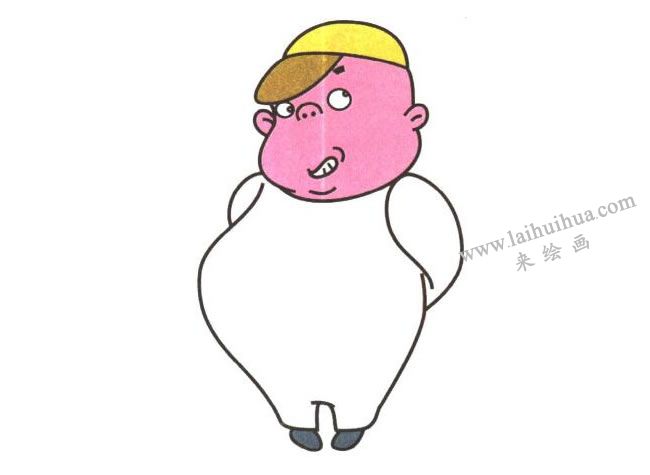 鞋子，胖叔叔儿童卡通画法步骤03
