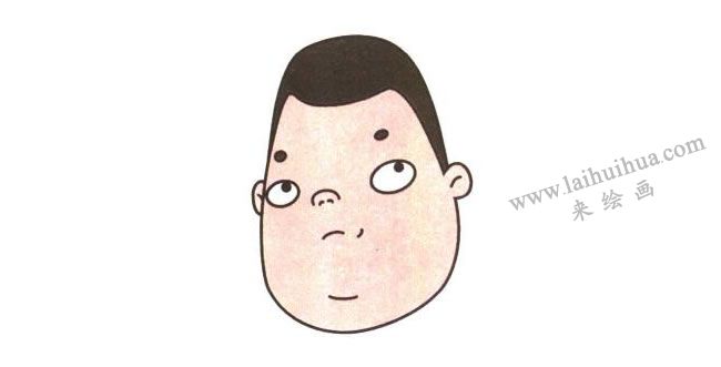 小胖的五官，小胖儿童卡通画法步骤02