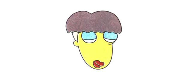 头部，小强儿童卡通画法步骤01