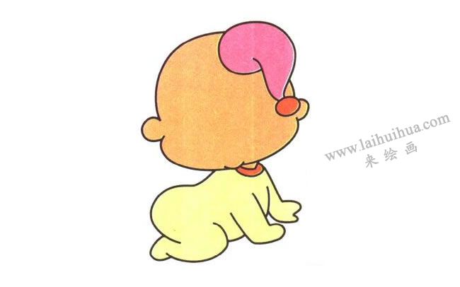 娃娃的身体；奶嘴娃娃儿童卡通画法步骤02