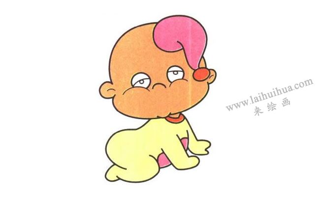 眼睛；奶嘴娃娃儿童卡通画法步骤03