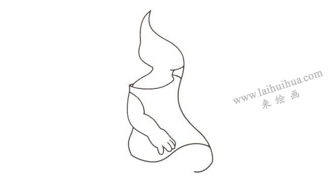 女孩的头部、上身轮廓