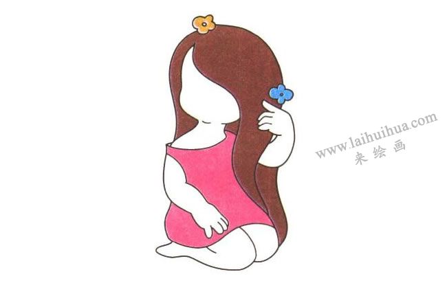 女孩儿的头发、裙子