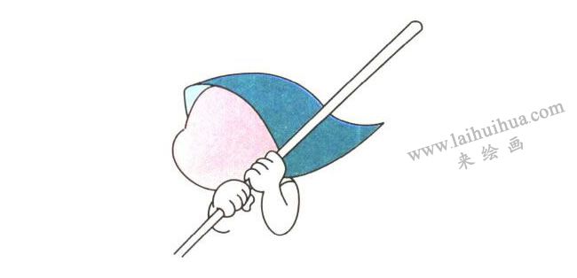 头部和手，爱劳动的姐姐儿童卡通画法步骤01