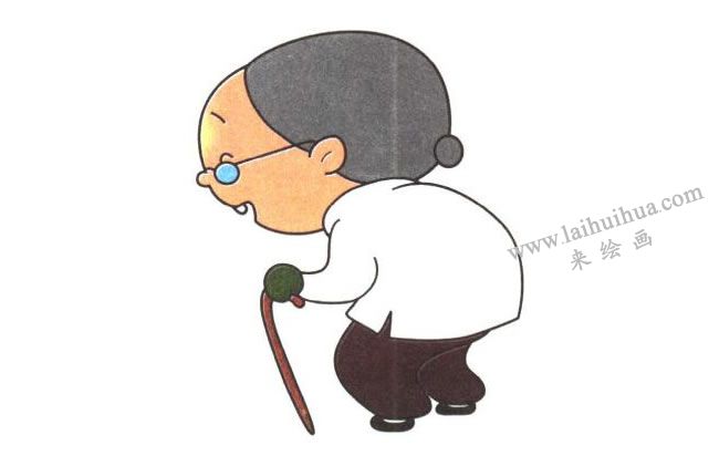 老奶奶的小脚和拐杖