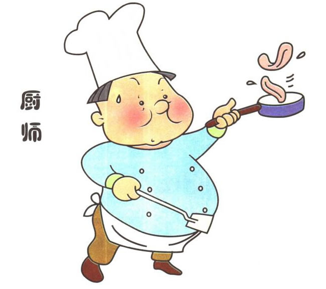厨师儿童卡通画法步骤