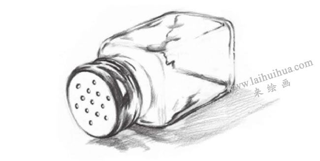 玻璃瓶子素描画法步骤05