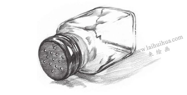 玻璃瓶子素描画法步骤07