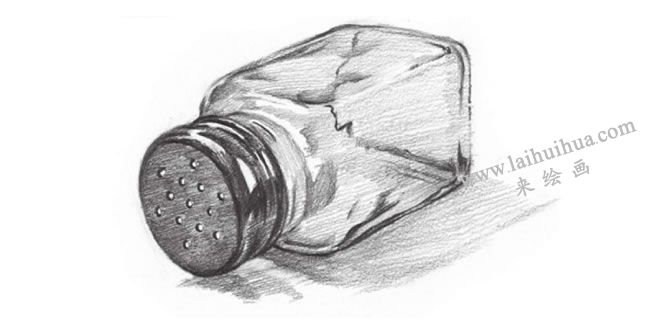 玻璃瓶子素描画法步骤08